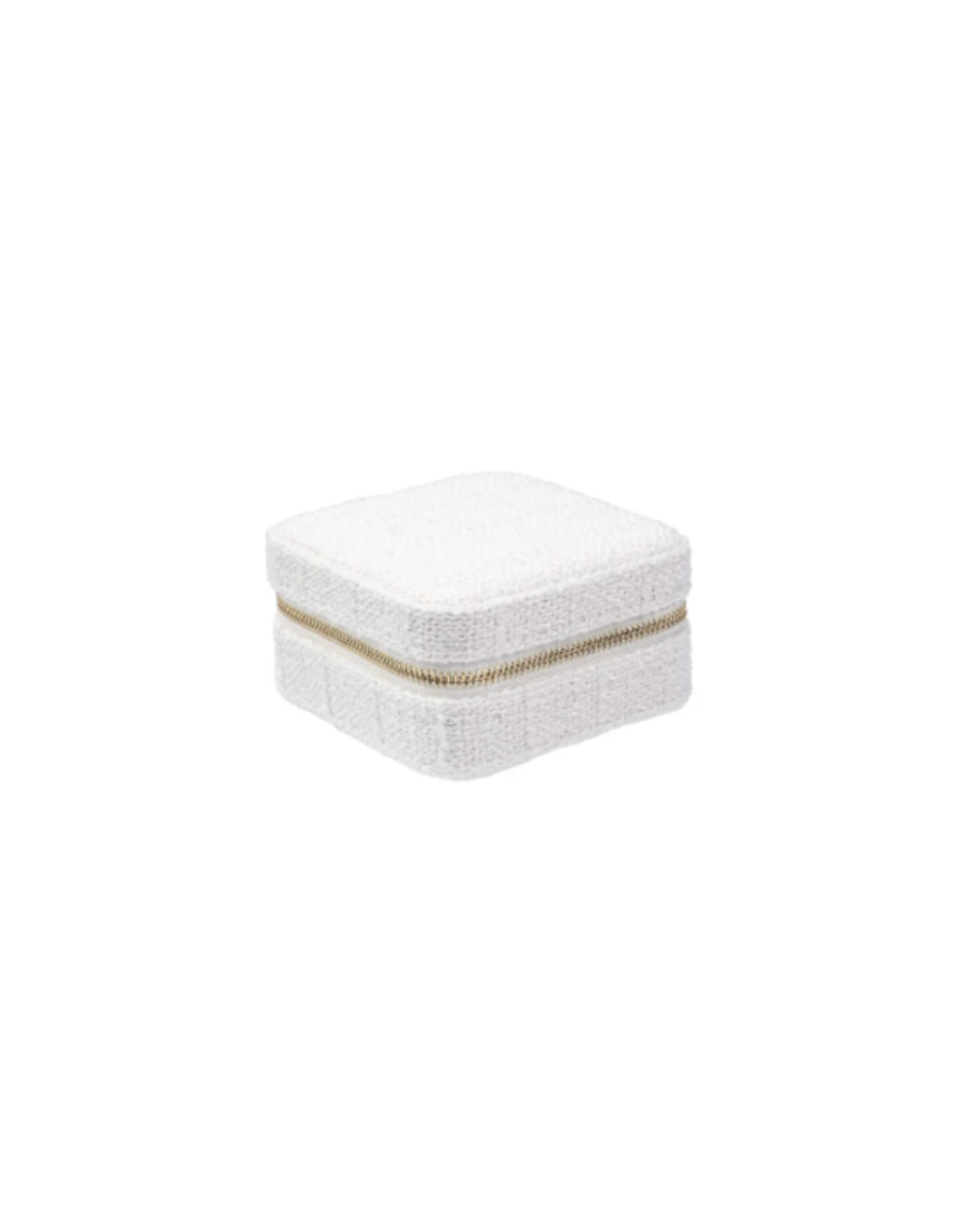 Tweed Jewellery Box Mini White
