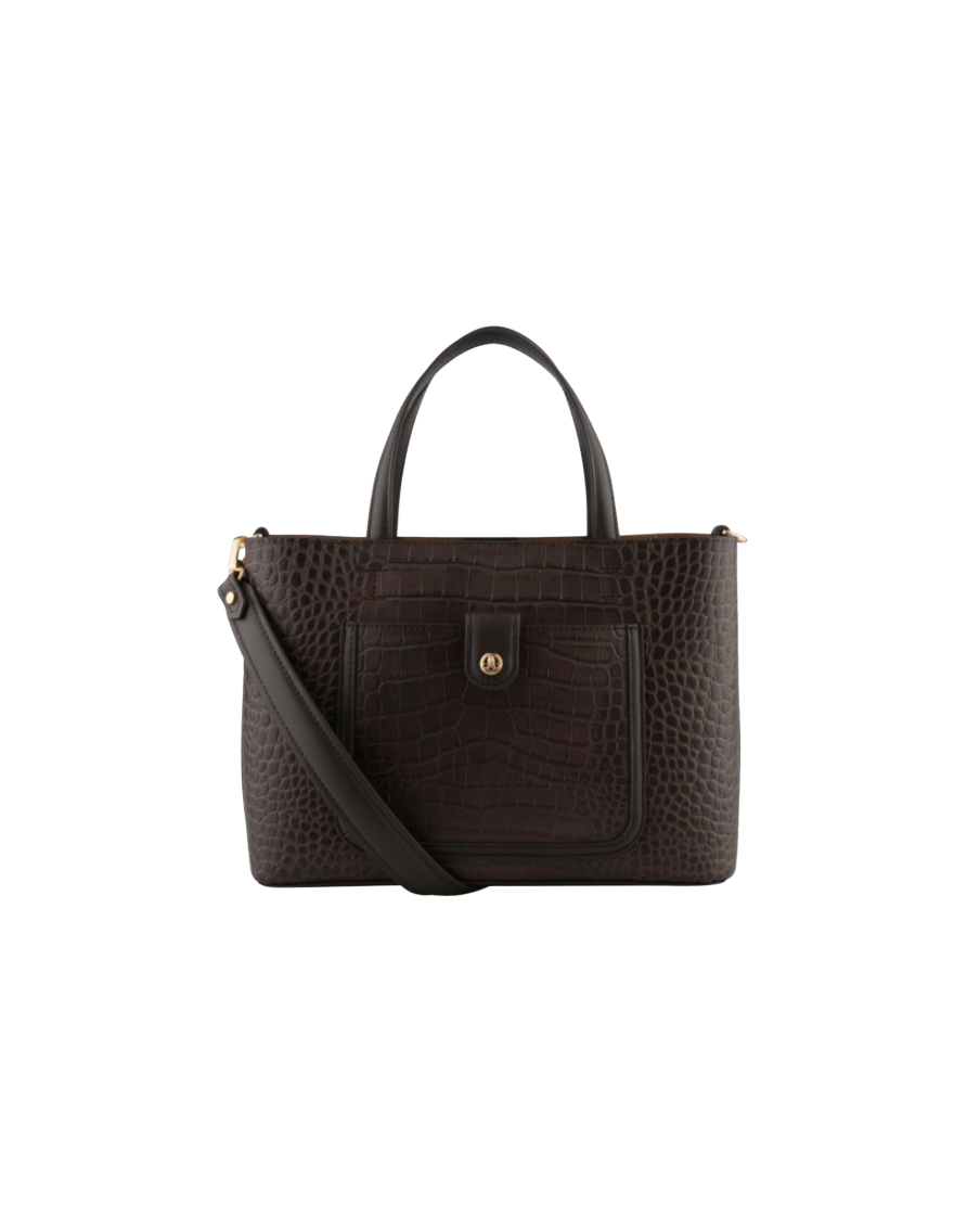 Bride Crocco Satchel Bag Brown