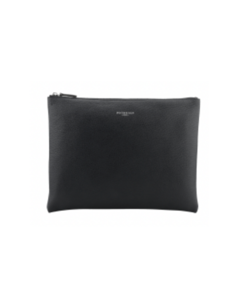 Small Zipped Flat Pouch Black