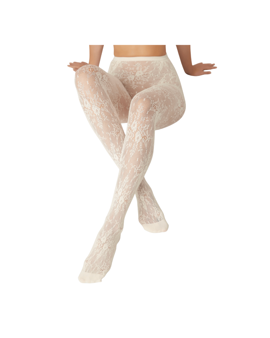 Rosa Lace Tights Ivory