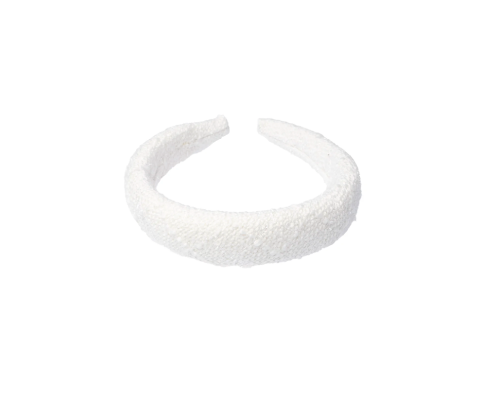 Tweed Hair Band Broad White