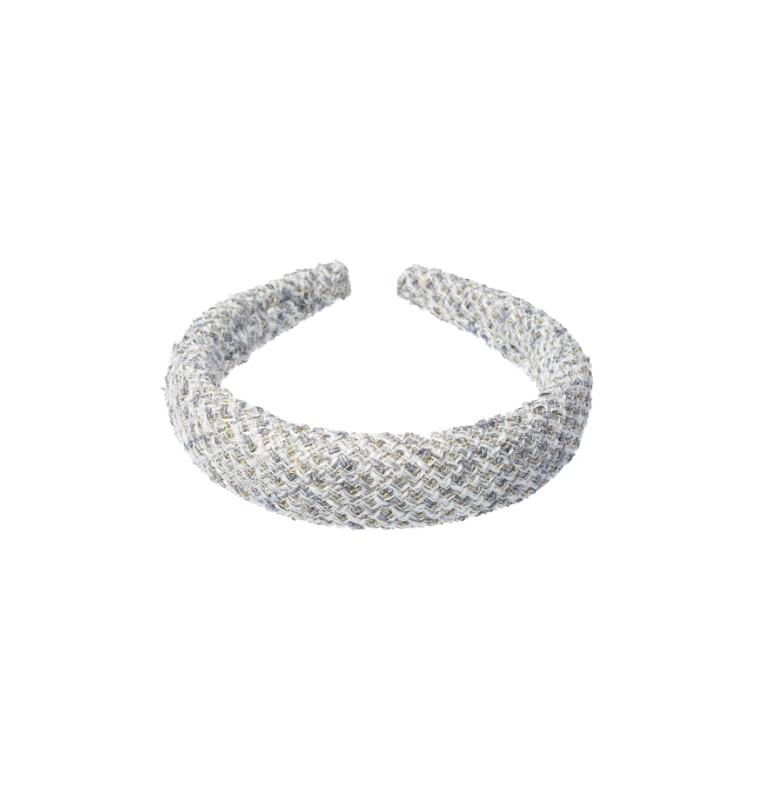 Tweed Hair Band Broad Light Blue