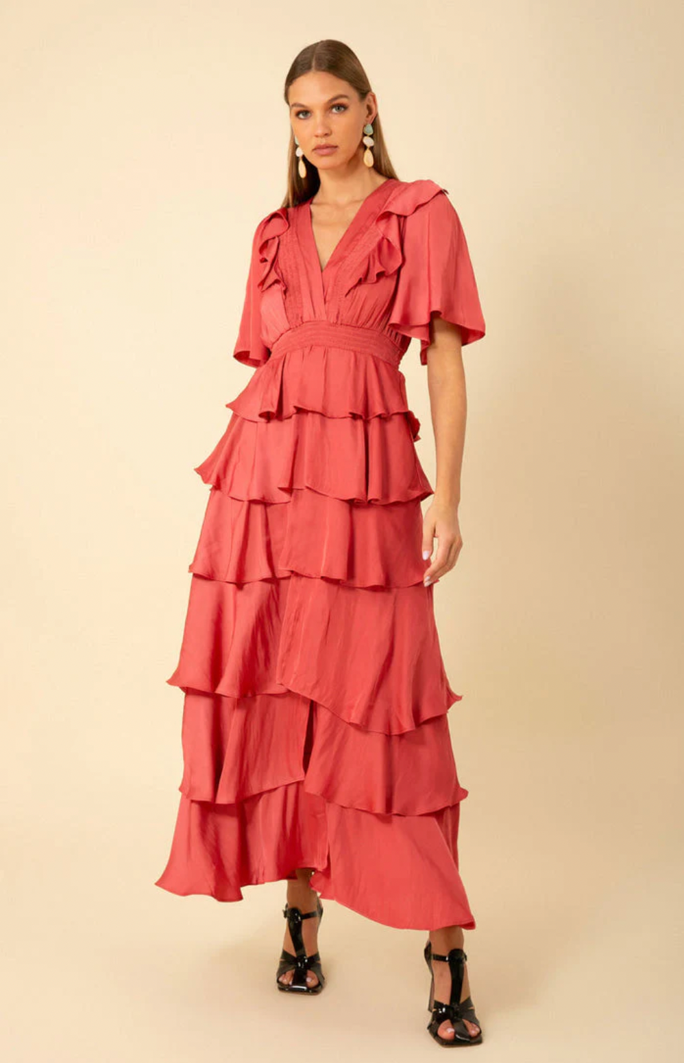 Ainsley Dress Solid Rose