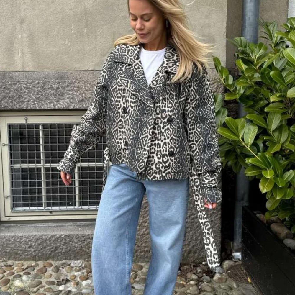 Alma Trench Leopard Print