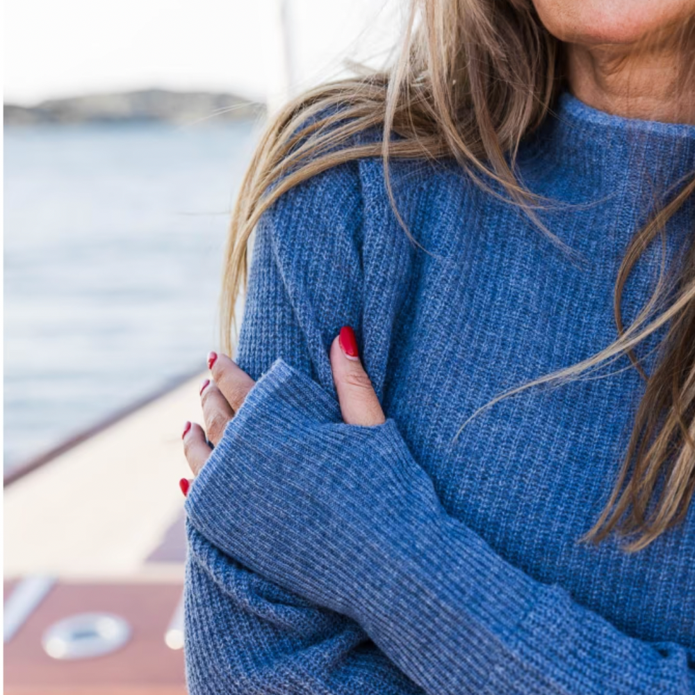 Eli Rib Sweater Blue Melange