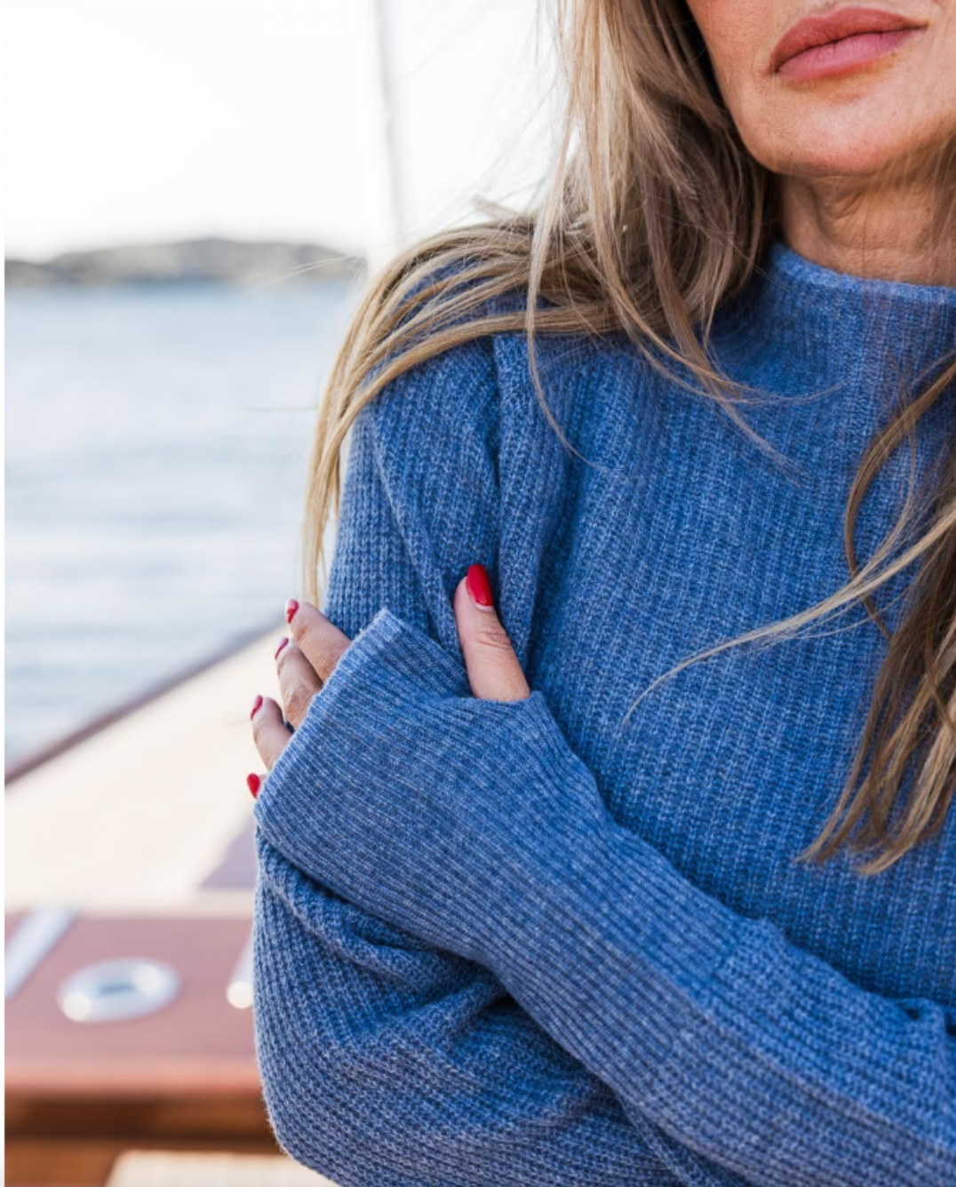 Eli Rib Sweater Blue Melange