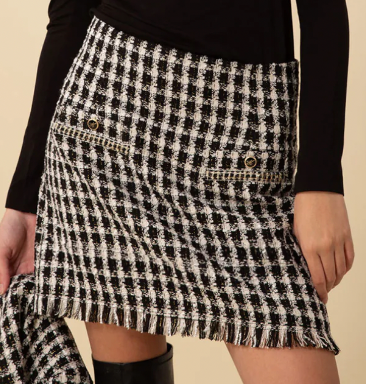 Paislee Skirt Tweed Black