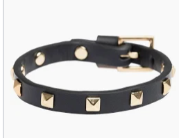 Leather Stud Bracelet Mini Black