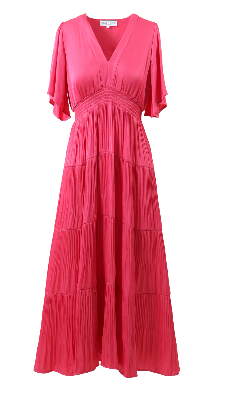 Angie Solid Dress Pink