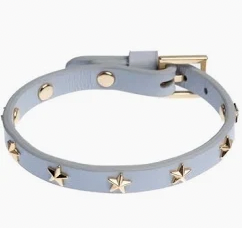 Leather Star Stud Bracelet Mini Cool Blue