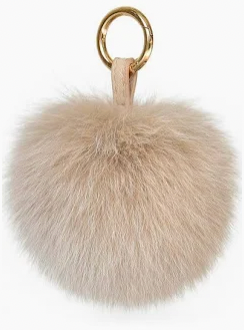 Fox Key Ring Pom Pom Taupe