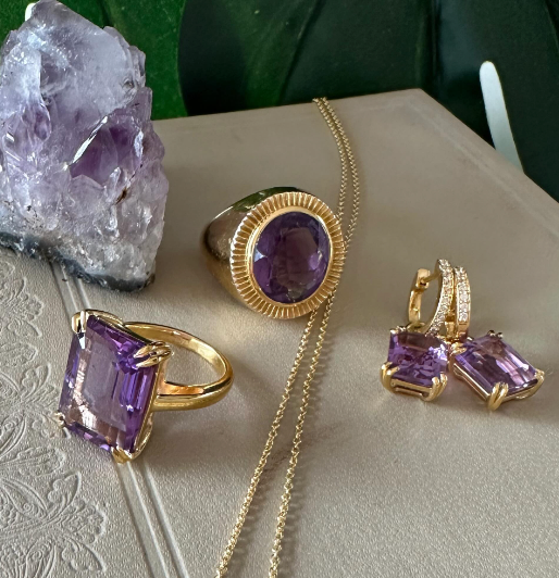 Dream Coctail Ring Purple Amethyst