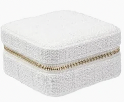 Tweed Jewellery Box Mini White