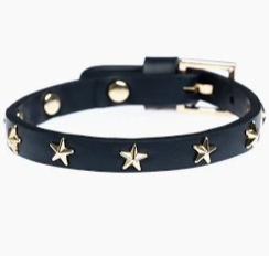 Leather Star Stud Bracelet Mini Black