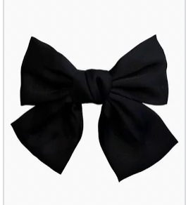 Satin Bow Hair Clip Black