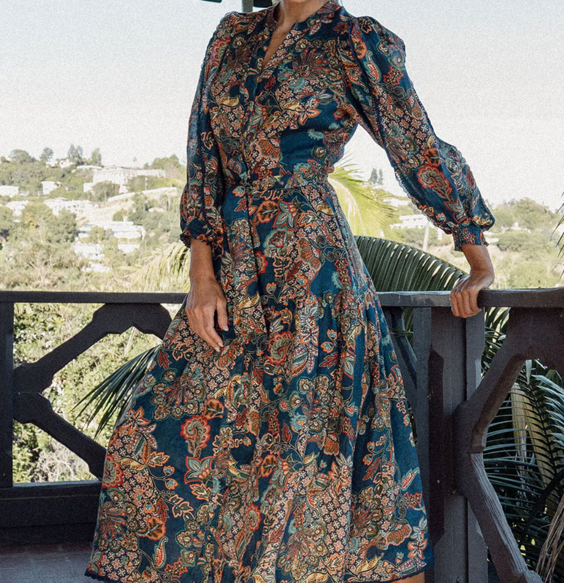 Allie Dress Linen Long Navy