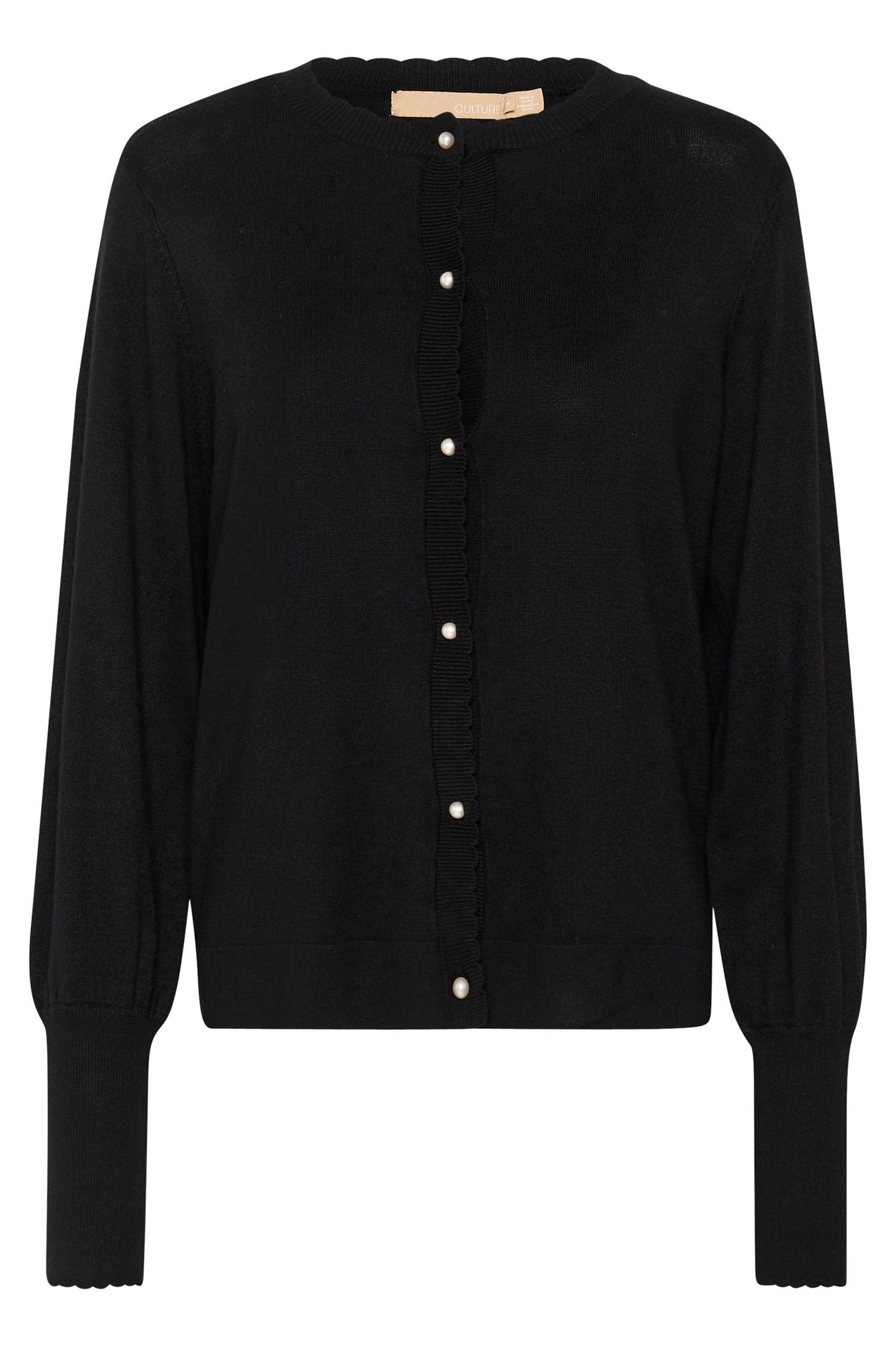 Annemarie Scallop Cardigan Black