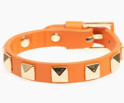 Leather Stud Bracelet Orange