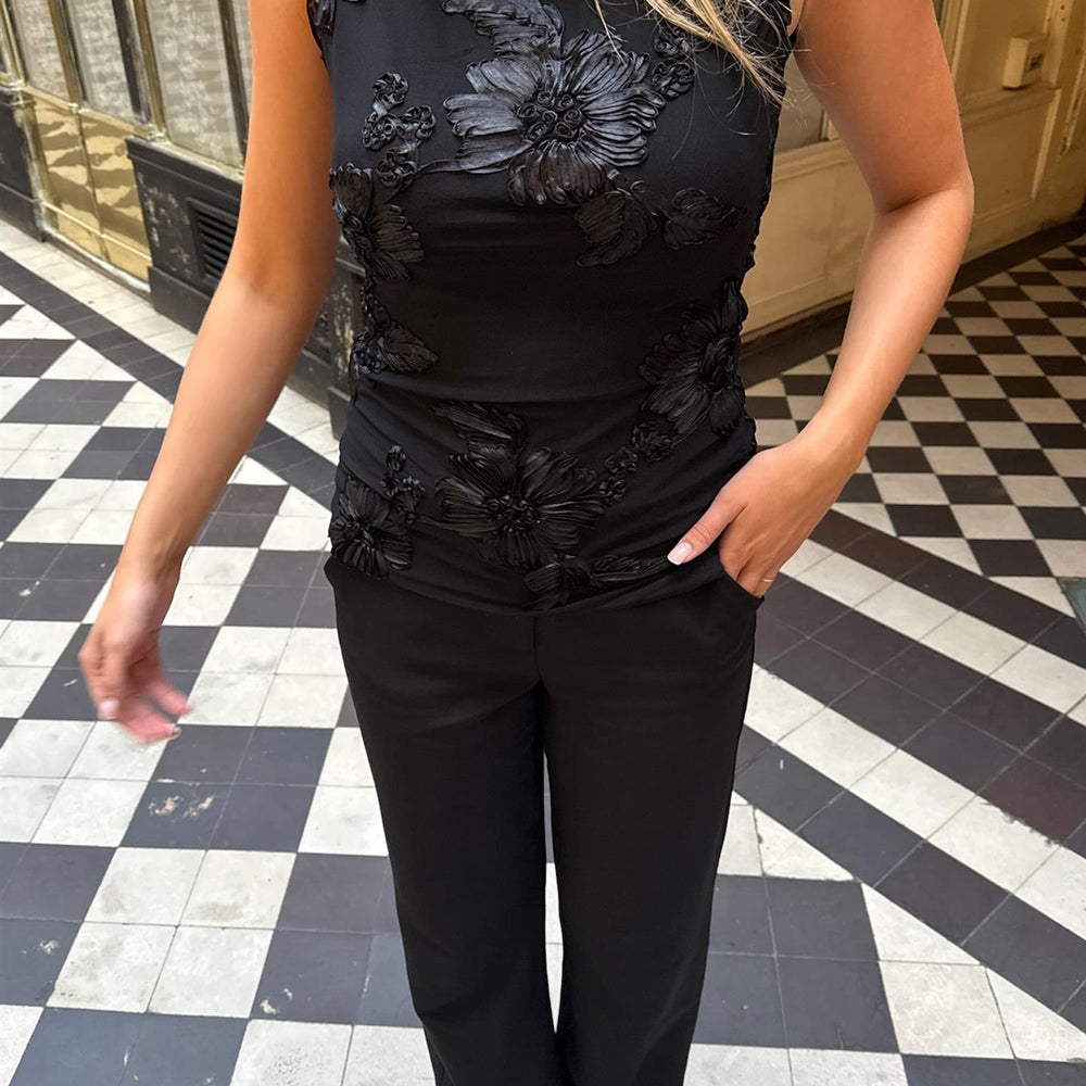 
                      
                        Mira Mesh Top Black Flower
                      
                    