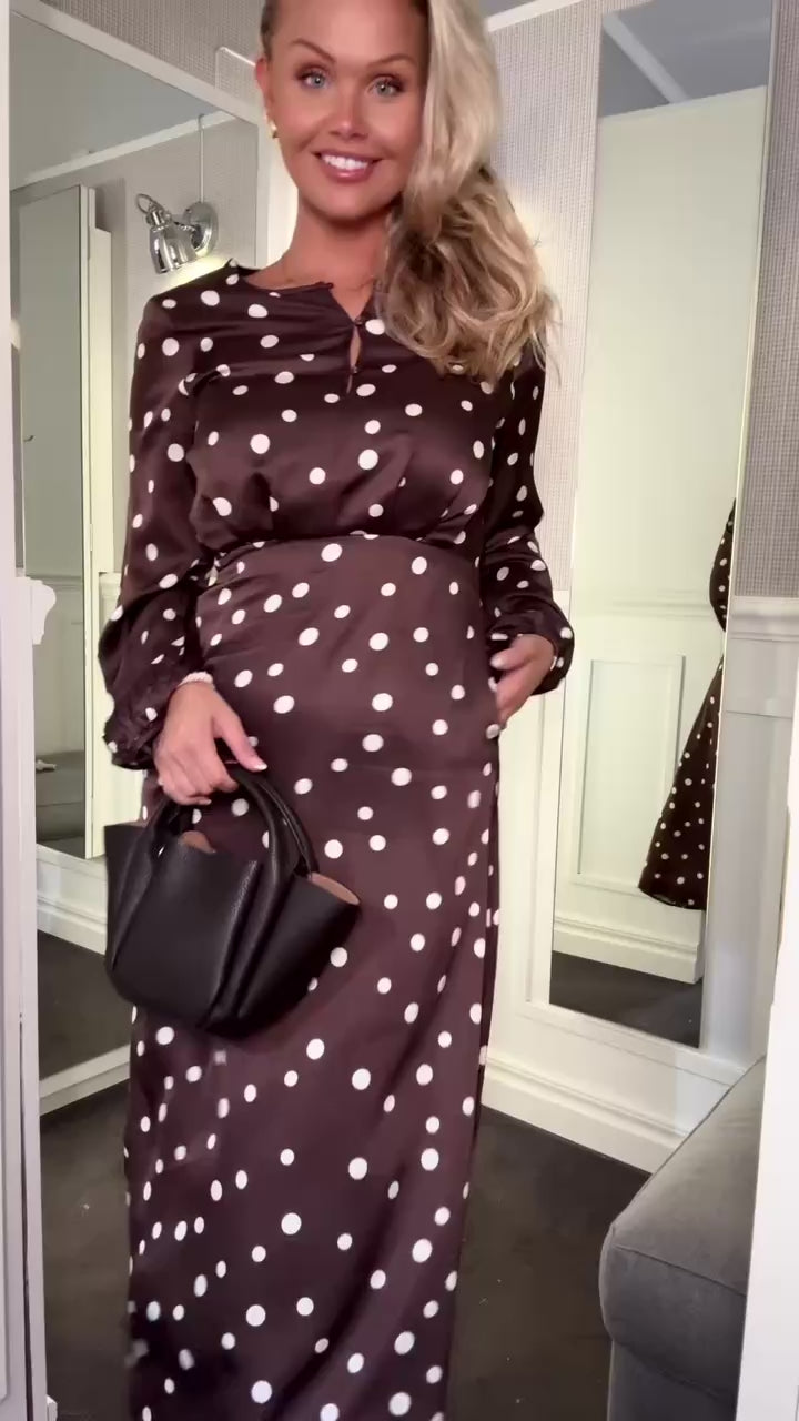 Dotty Berna Dress Brown/Whitecap